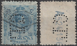 ESPAGNE ESPANA  248 (o) Roi Alphonse XIII Perfin Perforé Gelocht 1909-1922 - Variétés & Curiosités