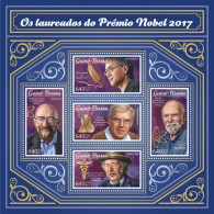 Guinea Bissau 2017, Nobel Prices In 2017, Physic, Chemistry, Letterature, 4val In BF - Chemie