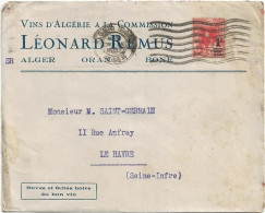 23-0858 1940 Vins D'algérie à La Commission LEONARD RIMUS Alger Oran Bone - Storia Postale