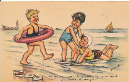 Carte Illustrateur Germaine Bouret Toi Qui Sait Faire La Planche Tu Veux Pas Nous Apprendre A Nager ? Série 1938 - Bouret, Germaine