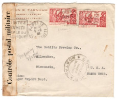 French Oceania/Tahiti - August 8, 1941 Censor Cover To The USA - Cartas & Documentos