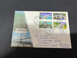 16-9-2023 (1 U 18) Great Britain FDC Cover (1968) Posted To Australia - British Bridges - 1952-1971 Pre-Decimal Issues