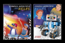 Greece 2023 Mih. 3183/84 Child And Technology. Space. Robots MNH ** - Unused Stamps