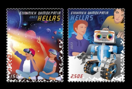 Greece 2023 Mih. 3183/84 Child And Technology. Space. Robots MNH ** - Neufs