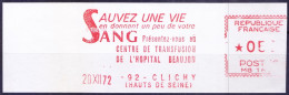 France Red Meter Slogan Save Life By Giving Little Of Your Blood, Blood Donation - First Aid