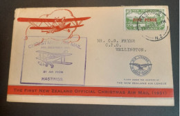 1931-24 Dec Special Christmas Survey Flights Cat 65h Hastings-Wellington - Brieven En Documenten