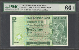 Hong Kong 10 Dollars 1980 Pick-77a PMG 66 EPQ GEM UNC - Hongkong