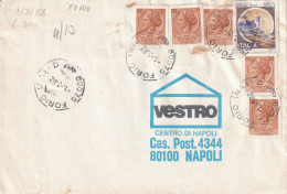 1/3/1982 - Busta Ordine Vestro Da Forio A Napoli - Affr. 300L Mista Castelli + Siracusana - 1981-90: Storia Postale