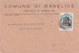 31/10/1977 - Busta Da Comune Di Baselice (Benevento) A Napoli - Affr. 170L Fontana Antica Gallipoli - 1971-80: Storia Postale
