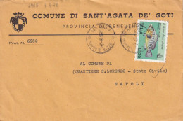 8/8/1978 - Busta Da Comune Di Sant'Agata De' Goti (Benevento) a Napoli - Affr. 170L Salvaguardia Del Mare - 1971-80: Storia Postale