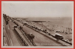 BRIGHTON BEACH AND ELECTRIC RAILWAY SHOWING TRAIN - Brighton