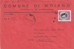 30/12/19776 - Busta Da Comune Di Moiano (Benevento) a Napoli - Affr. 170L Artisti Italiani Ghirlandaio - 1971-80: Storia Postale