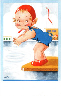 Illustration Henry: Le Plongeon, Fillette Dans La Piscine - Carte Coloprint N° 335 Non Circulée - Mc Gill, Donald