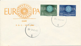 Turkey FDC 19-9-1960 EUROPA CEPT Complete Set Of 2 With Cachet - 1960