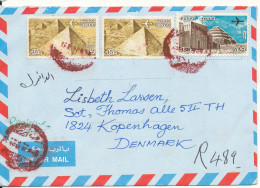 Egypt Registered Air Mail Cover Sent To Denmark 1985 - Aéreo