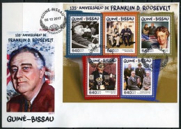 Guinea Bissau 2017, Roosevelt, Churchill, 5val In BF In FDC - Sir Winston Churchill