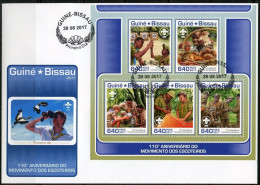 Guinea Bissau 2017, Scout, Archery, 5val In BF FDC - Tiro Con L'Arco