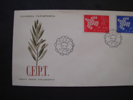 GREECE FDC   EUROPA 1961 BIRDS - 1961