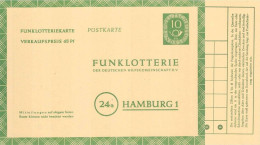 ALLEMAGNE RFA BUND 1953 - Entier / Ganzsache * - FP 4 Funklotterie - 10 (65 Pf) Posthorn Grün - Postales - Nuevos