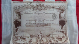 SOCIETE NAVIGATION TRANSOCÉANIQUE ACTION 500 FRS PARIS 1920 BATEAU - Scheepsverkeer