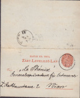 Romania Vorläufer Hungary Ungarn Postal Stationery Ganzsache Kartenbrief Hermanstadt SIBIU (Nagyszeben) 1890 WIEN - Ansichtskarten