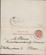 Romania Vorläufer Hungary Ungarn Postal Stationery Ganzsache Kartenbrief Hermanstadt SIBIU (Nagyszeben) 1890 WIEN - Postales