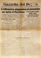 Gazzetta Del Popolo N. 301 - 1941 L'offensiva Nipponica Si Accentua Sul Pacifico - Altri & Non Classificati