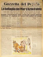 Gazzetta Del Popolo N. 244 - 1941 La Battaglia Del Mar D'Azov è Vinta - Altri & Non Classificati