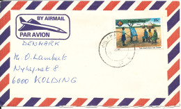 Zimbabwe Air Mail Cover Sent To Denmark Single Franked Scout Stamp - Zimbabwe (1980-...)