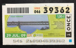 SUB 115 AM, 1 Lottery Ticket, Spain, "ONCE", « NATURE », « VIAS VERDES », « ECO TOURISM », « SUBBÉTICA (Córdoba), 2009 - Billets De Loterie