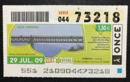 SUB 115 AM, 1 Lottery Ticket, Spain, "ONCE", « NATURE », « VIAS VERDES », « ECO TOURISM », « SUBBÉTICA (Córdoba), 2009 - Billets De Loterie