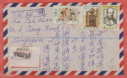 MACAO LETTRE RECOMMANDEE DE 1972 POUR SINGAPOUR - Lettres & Documents