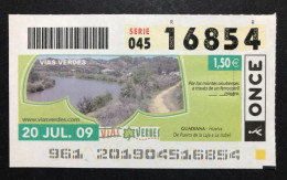 SUB 115 AM, 1 Lottery Ticket, Spain, "ONCE", « NATURE », «VIAS VERDES», «ECO TOURISM»,« GUADIANA, Huelva » 2009 - Billets De Loterie