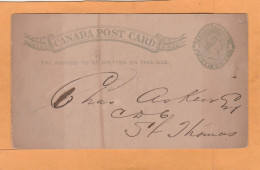 Canada Old Card Mailed - 1860-1899 Regno Di Victoria