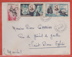 MONACO LETTRE DE 1955 JULES VERNE - Postmarks