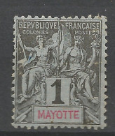 MAYOTTE N° 1 NEUF*  CHARNIERE Adhérence / Hinge / MH - Unused Stamps