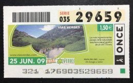 SUB 115 AM, 1 Lottery Ticket, Spain, "ONCE", «NATURE», «VIAS VERDES»,«ECO TOURISM»,« SENDA DEL OSO, Asturias » 2009 - Billets De Loterie