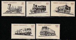 TURQUIE - N°2563/7 ** (1988) Locomotives - Nuevos