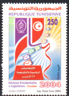 2004 -Tunisie/Y&T 1523-  Les Elections Présidentielles Et Législatives (retiré De Service Depuis 24/01/2011- 1V- MNH*** - Tunisie (1956-...)