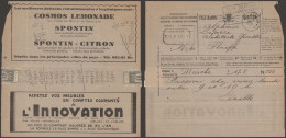 BELGICA NAMUR 1933 TELEGRAMA PUBLICIDAD AGUA WATER LIMON CITRON LEMMON  BANK - Sonstige & Ohne Zuordnung