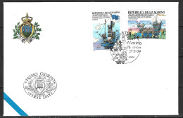 SAINT MARIN. N°1941-2 Sur Enveloppe 1er Jour (FDC) De 2004. Les Vacances. - 2004