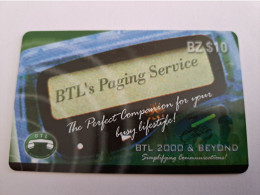 BELIZE Prepaid Card $10,-  BTL PAGING SERVICE/  PREPAID   BTL    Fine Used Card  **15357** - Belize