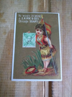 Large Cromo No Postcard Best.19 Cent.11.5*7.5.usa.kirk SOAP.chicago.stamp.girl.spain.flag.e7 Reg Post Stamps For Postag - Other & Unclassified
