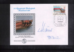 Austria / Oesterreich 1976 Olympic Games Innsbruck - Bob ERICH SCHAERER + JOSEF BENZ Original Signatures - Hiver 1976: Innsbruck