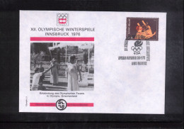 Greece 1976 Olympic Games Innsbruck - Olympic Flame From Olympia  Interesting Cover - Winter 1976: Innsbruck