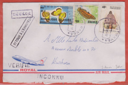 ZAIRE SURCHARGE RENVERSEE SUR LETTRE DE 1985 DE MUTWANGA - Lettres & Documents