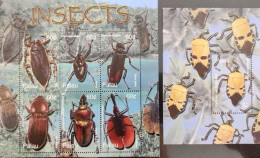 Palau - 2003 - Insects - Beetles - Mint Stamp Sheetlet + Souvenir Sheet - Palau