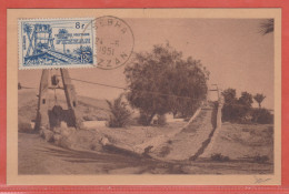 FEZZAN CARTE MAXIMUM PUITS DE 1951 DE SEBHA - Cartas & Documentos