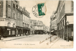 CHARTRES LA RUE DELACROIX BUVETTE MARCHAND DE VINS SEIGNE HORLOGER BIJOUTIER FRESNEAU 1911 - Chartres