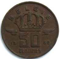 Pièce De Monnaie 50 Centimes 1962 Version Belgie - 50 Centimes